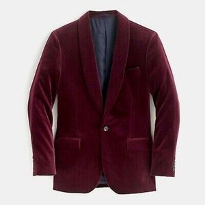 JCREW LUDLOW VELVET BLAZER/SPORTCOAT 40R Burgundy